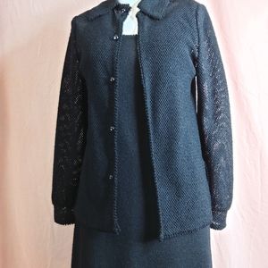 Vtg 90's Dalton Black Knit Dress and Jacket